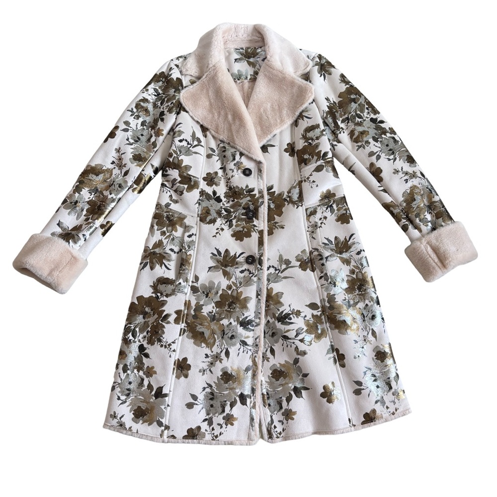 BADGLEY MISCHKA Shearling Floral Coat
